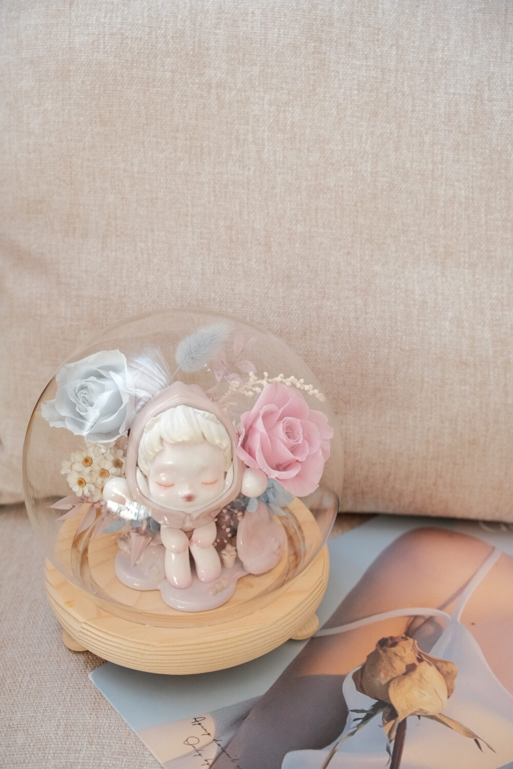 DSCF6542 玻璃永生花盅(圓)